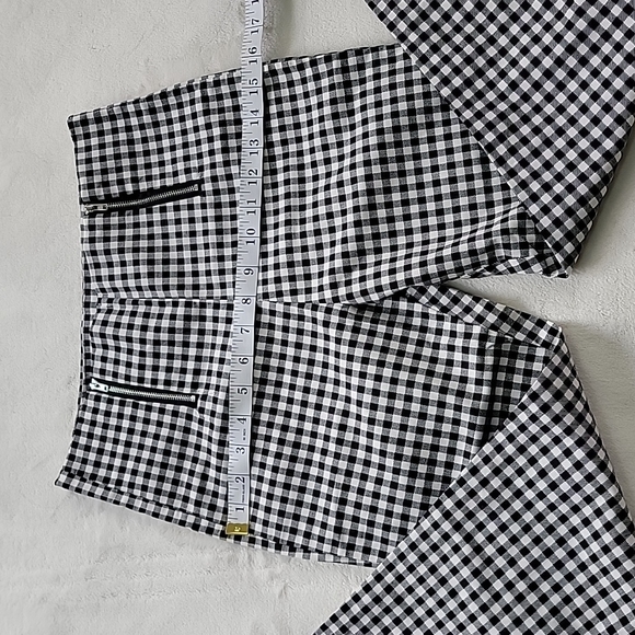 ☕️ NWT!! ZAFUL PLAID GINGHAM ZIPPER WORK OFFICE TROUSERS STRETCH - Picture 6 of 8